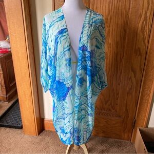 Wendy Williams, NWT, women’s, size medium/large, blue, purple, green, kimono.